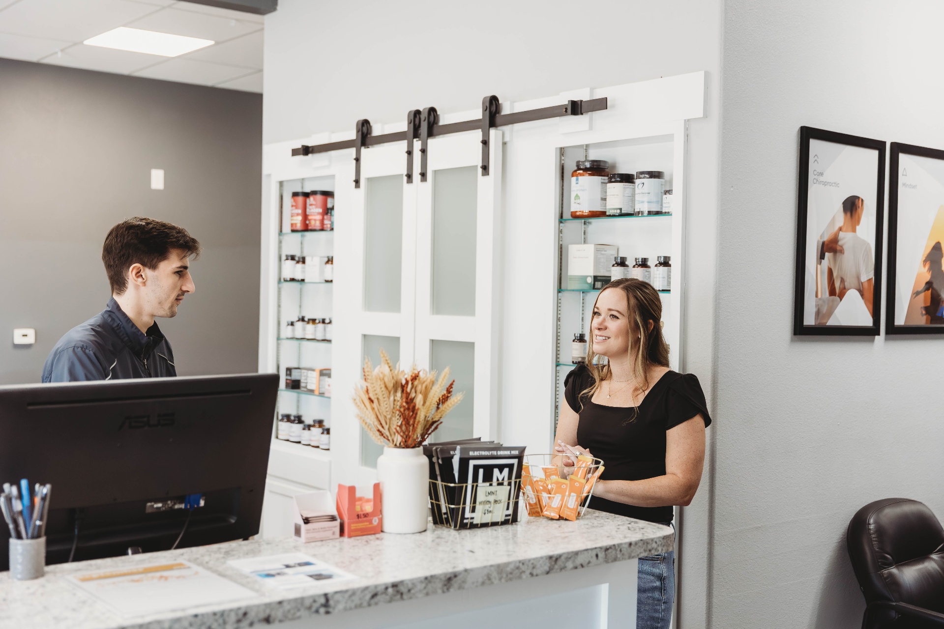 Front desk at Infinity Wellness Center